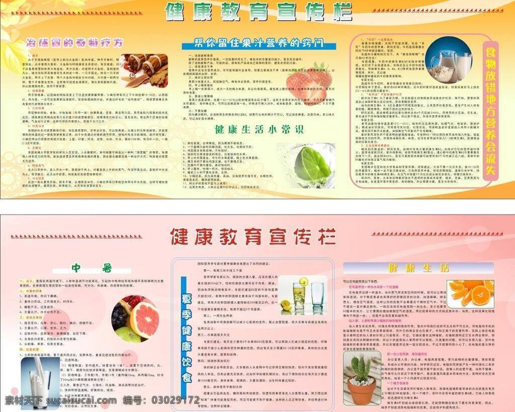 夏季 健康 宣传栏 生活小常识 夏季健康 养生 夏季预防疾病 注意事项 广告设计系列 矢量 psd源文件 餐饮素材