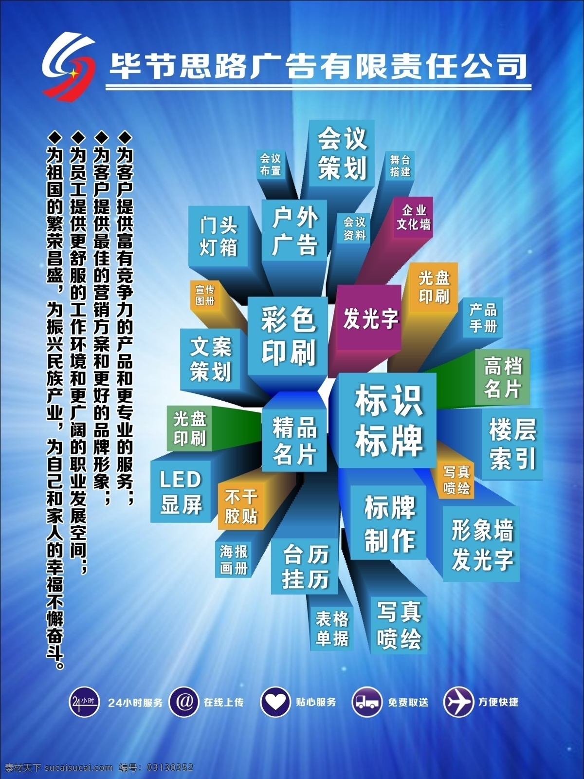 广告公司 业务流 程序 表 蓝色背景 分层 文字 图 层 高清 广告 背景 模版 广告公司专用 原创设计 原创展板