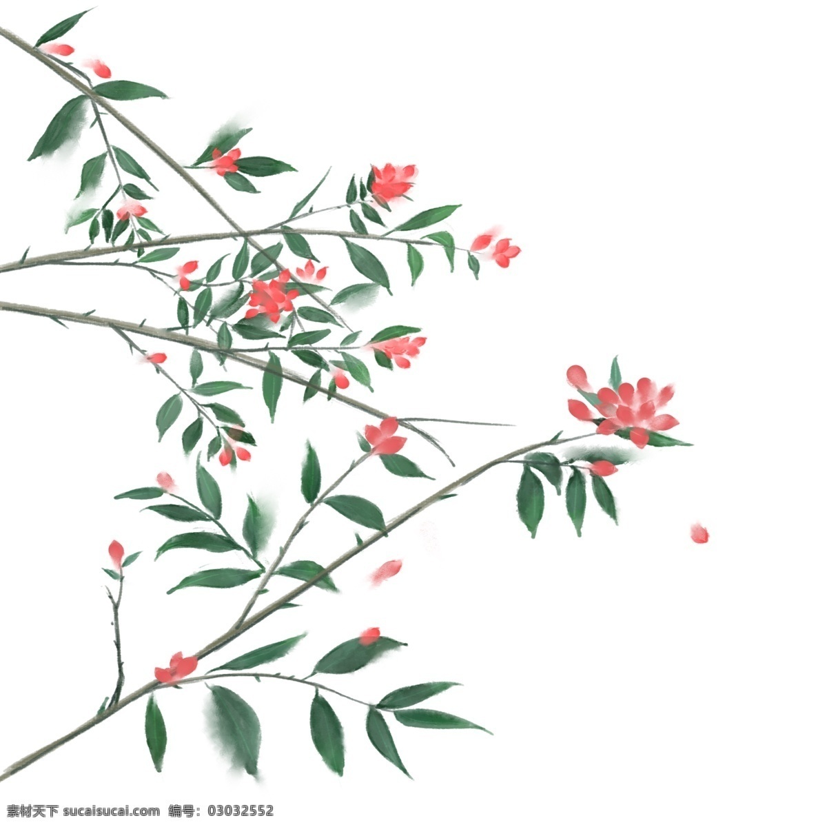 小 清新 古风 水墨 樱花 花朵 水墨画 中国风 植物 盛开的樱花 粉色的樱花 古风场景 樱花季 国画 季节 文艺