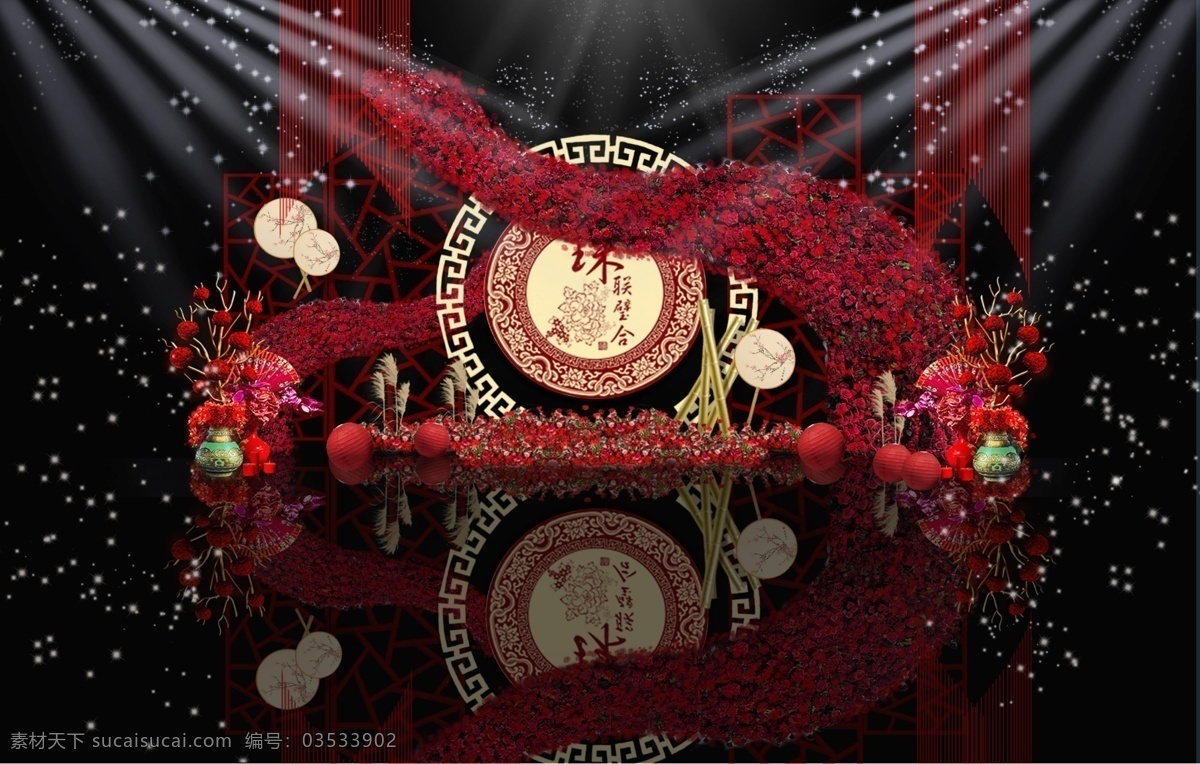 红色 中 国风 中式 婚礼 迎宾 区 效果图 花瓶素材 梅花素材 灯笼素材 竹子素材 棉花素材 花墙素材 圆扇素材 芦苇素材 红色花艺 打印 kt 板 折扇素材 屏风矢量素材 线帘素材 红色宫灯素材