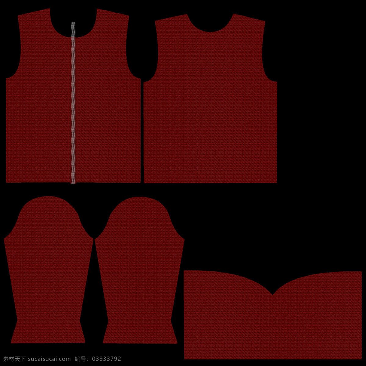 红色 上衣 模型 衣服 3d模型素材 其他3d模型