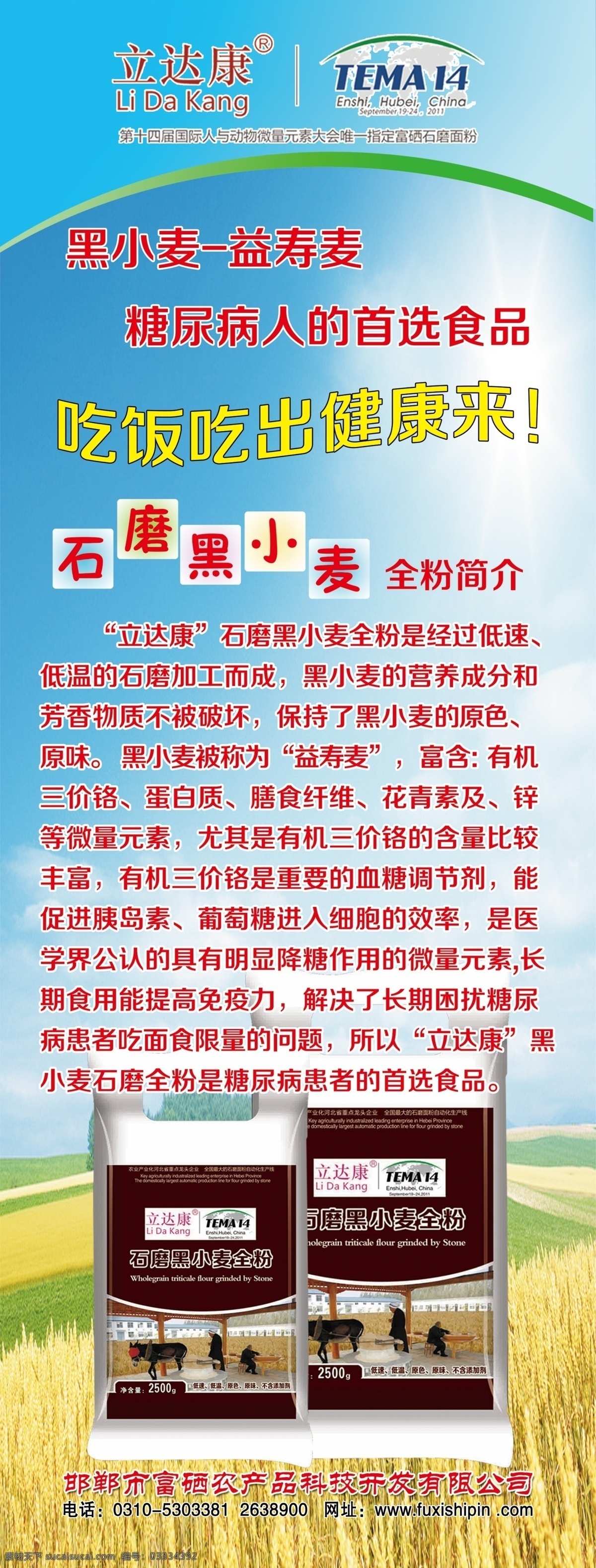 富硒面粉展架 富硒 面粉 广告宣传 广告 模板下载 黑小麦 蓝天 金黄小麦 黑小麦简介 展板模板 广告设计模板 源文件