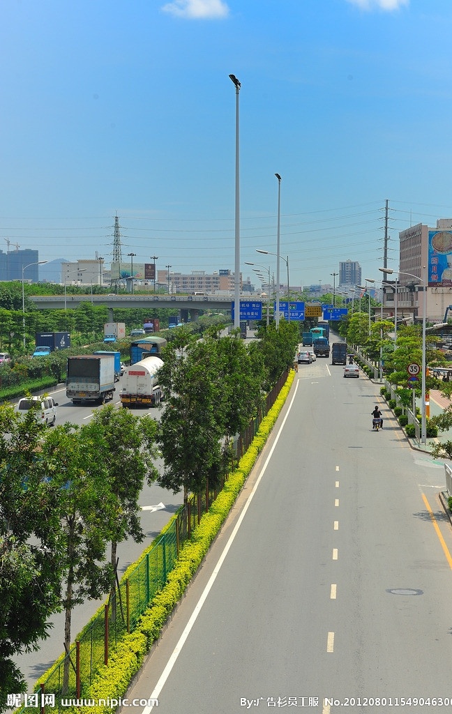 国道 深圳 宝安 段 林荫大道 绿树 交通 公路 城市道路 深圳道路 道路绿化 园林建筑 建筑园林