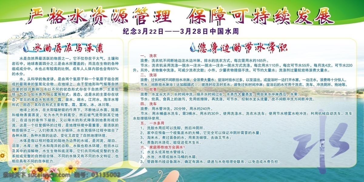 水资源 管理 展板 水 水资源管理 花边 水景 存在 承载 设计素材 分层 源文件