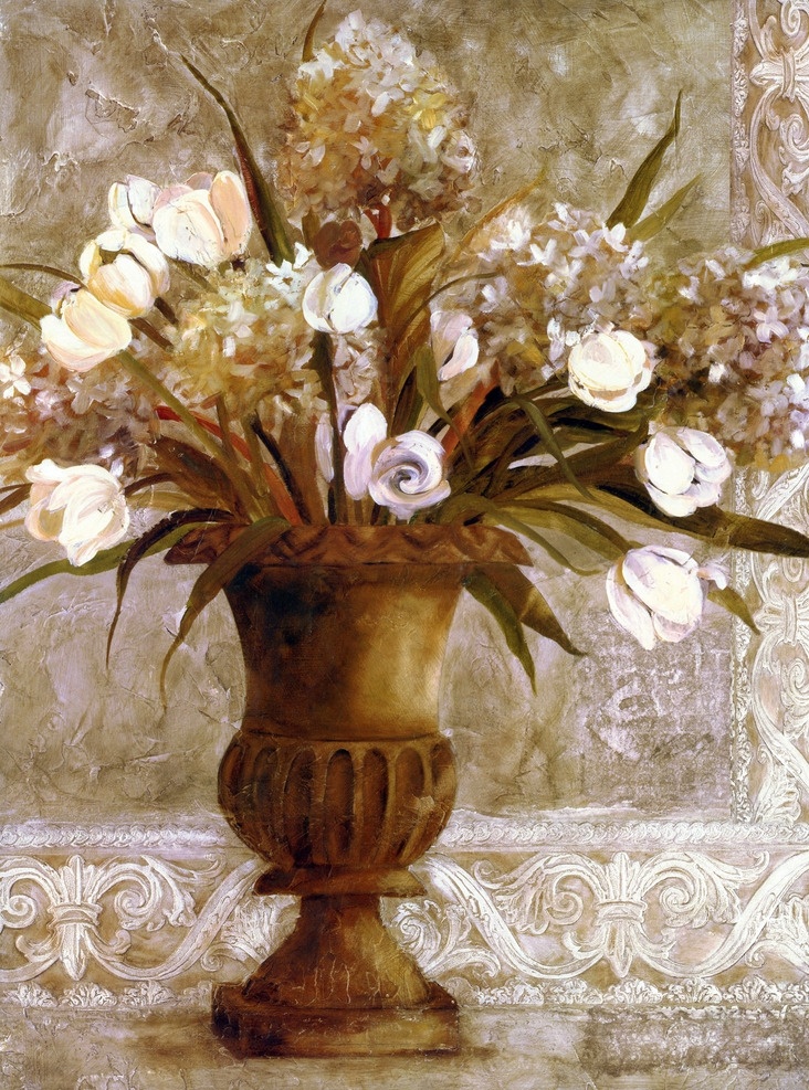 花卉花瓶油画 花卉 花瓶 油画 装饰画 壁画 油画专辑 文化艺术 绘画书法