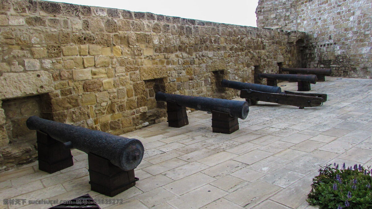 塞浦路斯 堡垒 炮台 高清 塞浦路斯景观 欧式建筑 加农炮 城堡 古堡 石墙 石块 壁垒 火炮 城市风光 古建筑