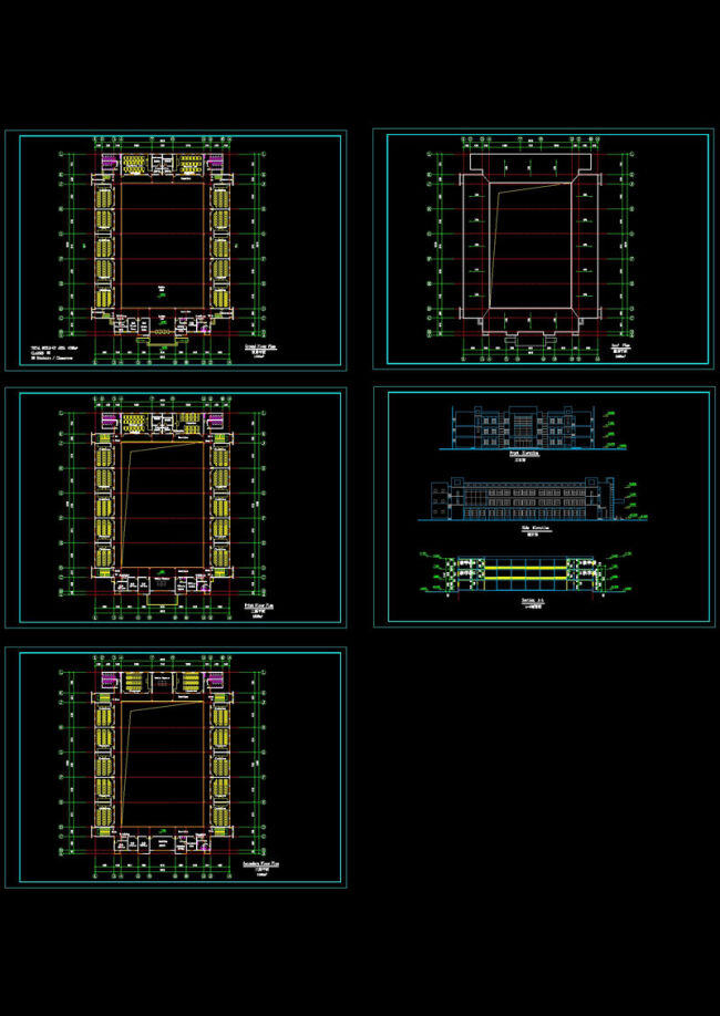 班 中学 方案 设计图 cad cad图 建筑设计 平面图 剖面图 施工图 图纸 装饰 装修 dwg cad素材 建筑图纸