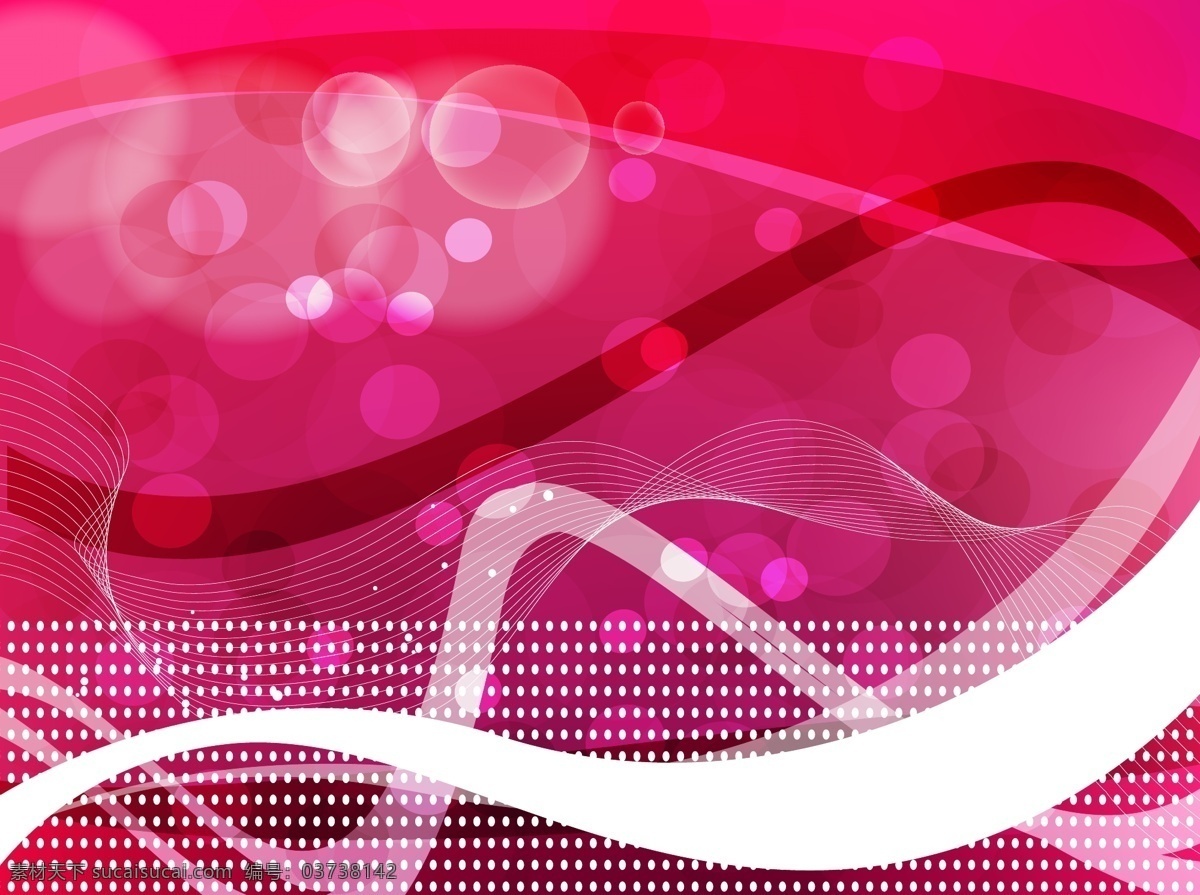 粉红抽象背景 粉色壁纸 丝带 半色调 旗帜 纷纷扬扬 曲线 波 气泡 梯度 拼贴 网格 辐射 线框