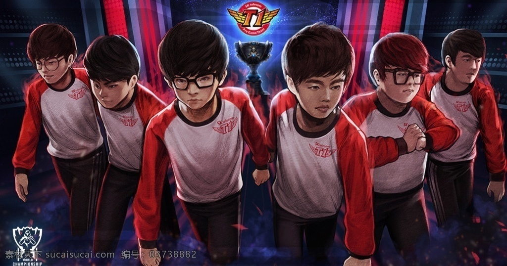 skt 队员 漫画 英雄联盟 lol 大魔王 faker 壁纸 动漫动画 动漫人物