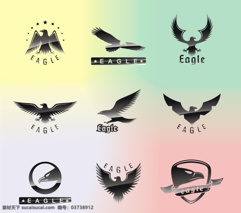鹰图标 老鹰标志 鹰 logo设计 鹰矢量 图案印花 标志图标 其他图标