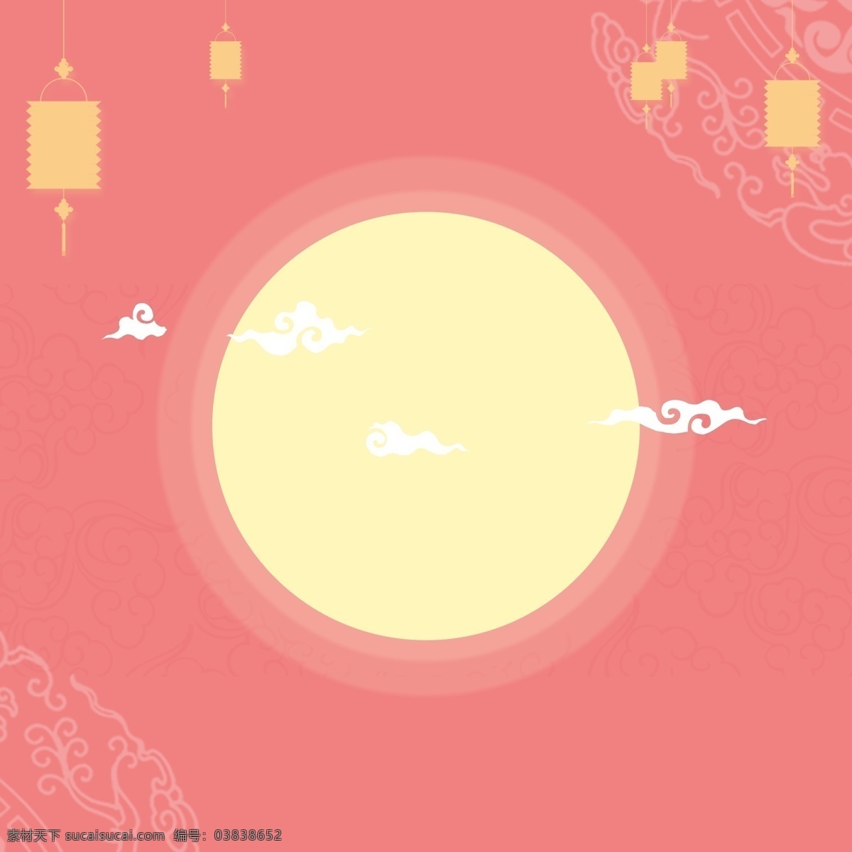 简约 珊瑚 红 电商 主 图 背景 珊瑚红 月亮 灯笼 中国风