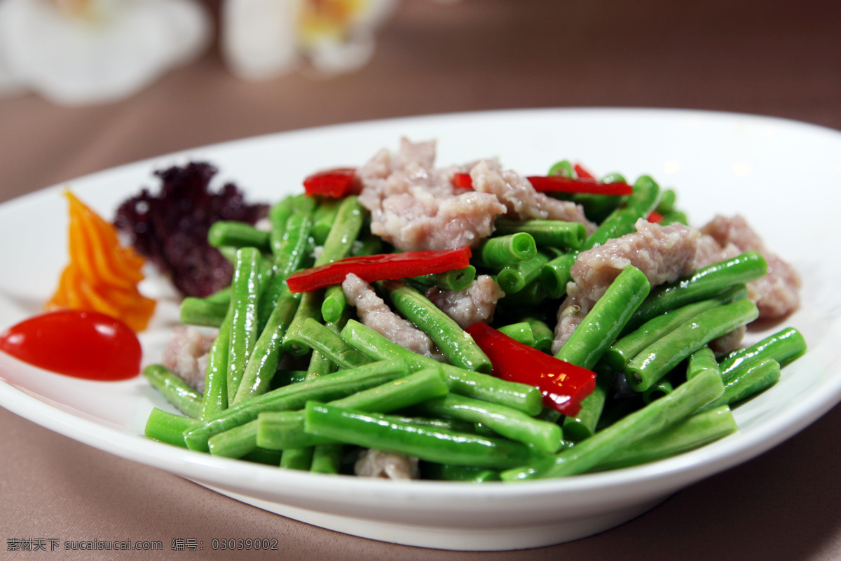 豆角炒肉滑 豆角 美食 传统美食 餐饮美食