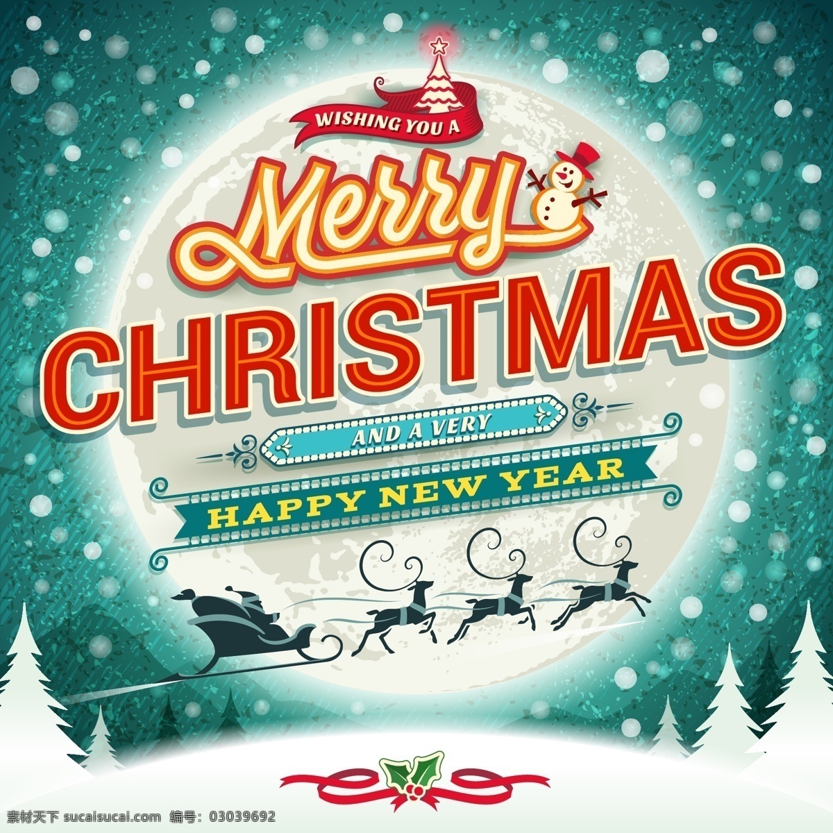 绿色 圣诞节 海报 节日素材 圣诞老人 麋鹿 矢量 高清图片
