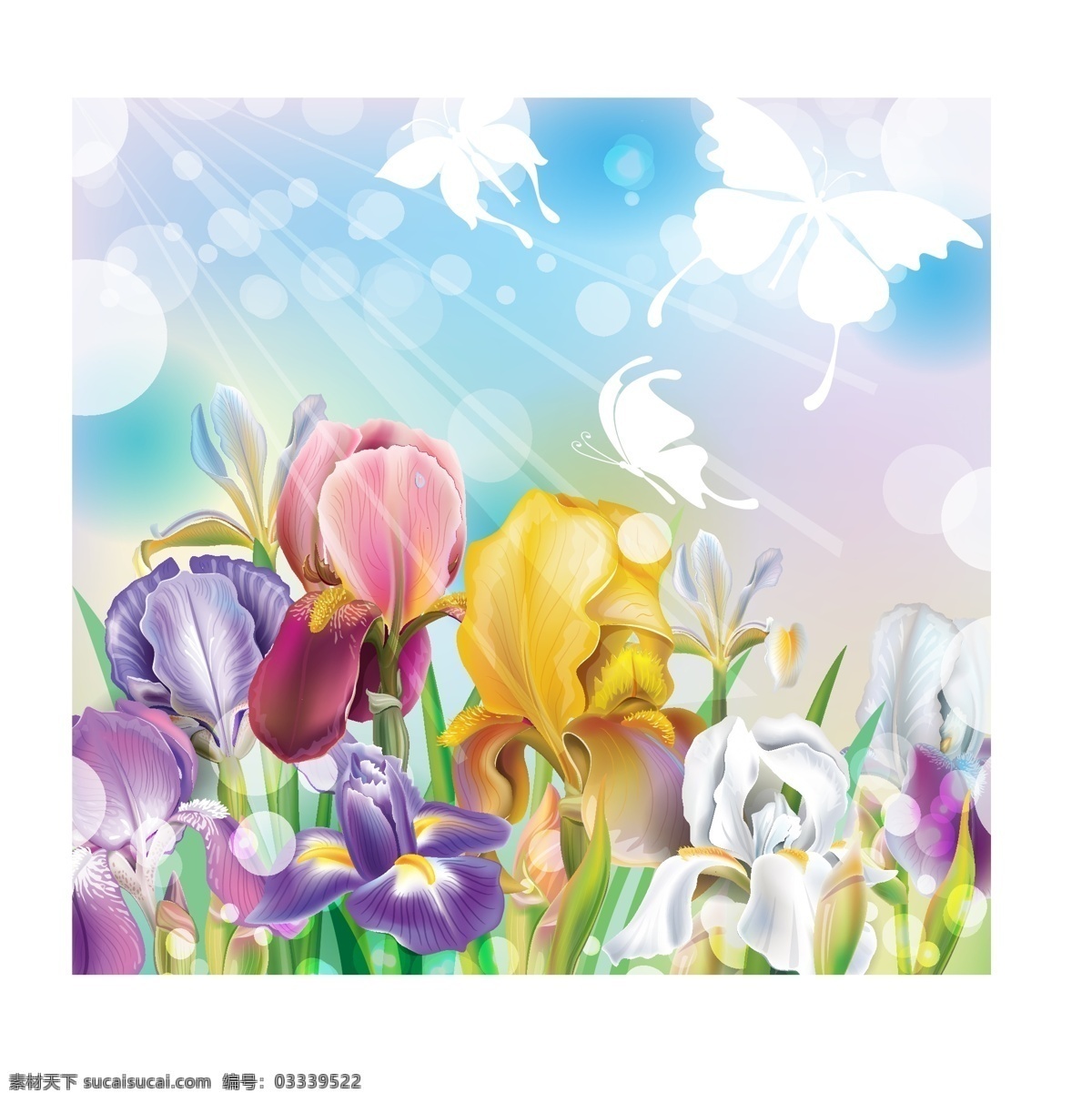 梦幻鲜花 手绘鲜花 鲜花背景 鲜花图片 矢量鲜花 底纹边框 花边花纹