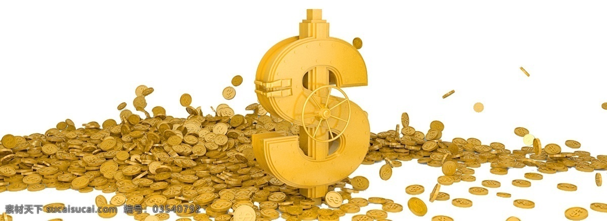 堆 黄色 金币 一堆