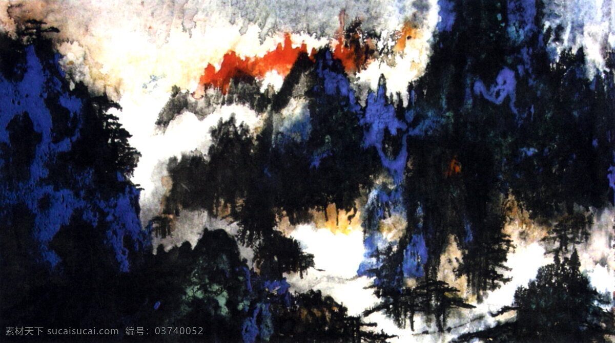 黄山 水 雪 台 晚 翠 图 刘海栗国画 山水画 古画 水墨画 传统画素材 设计素材 山水画篇 中国画篇 书画美术 黑色
