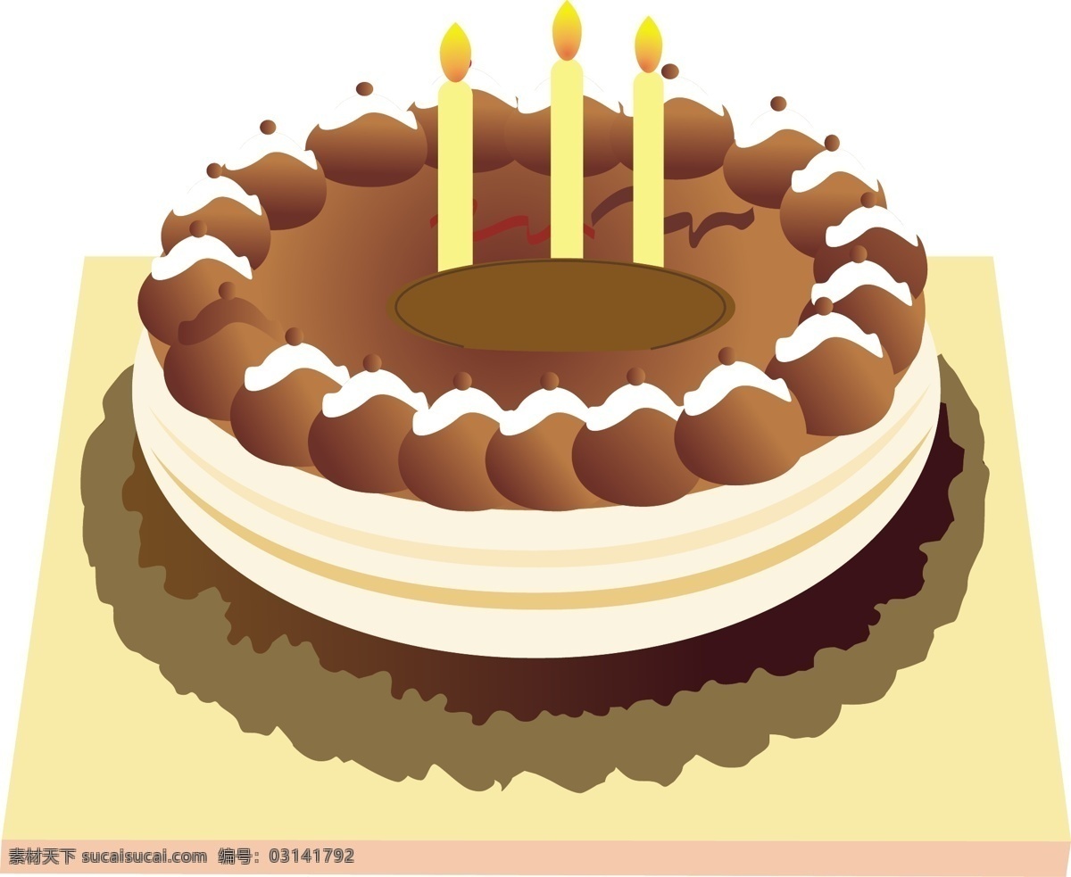生日蛋糕 快乐 蜡烛 祝福 矢量图 日常生活