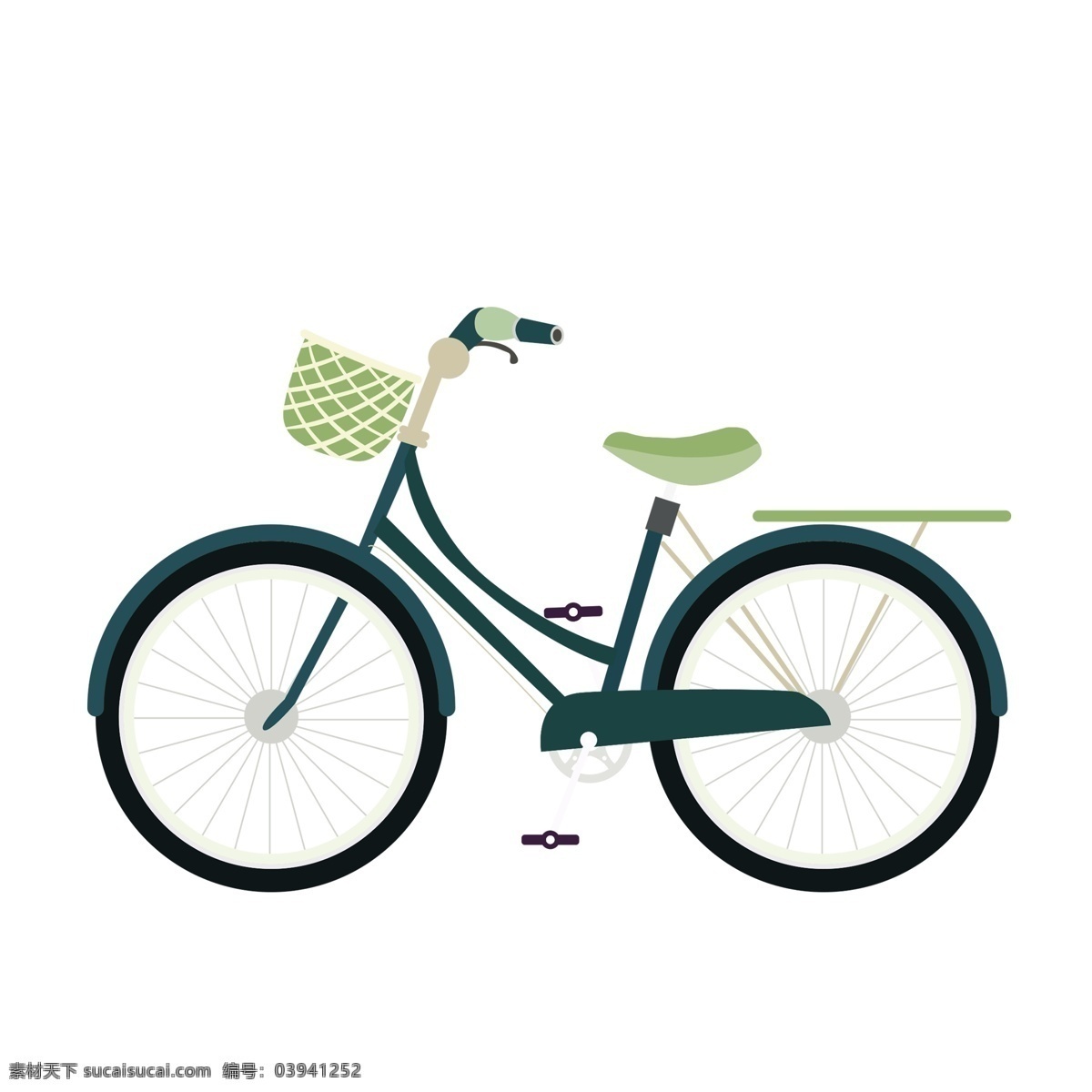 小 清新 辆 自行车 插画 商用 元素 小清新 卡通 简约 交通工具 手绘 psd设计 脚踏车