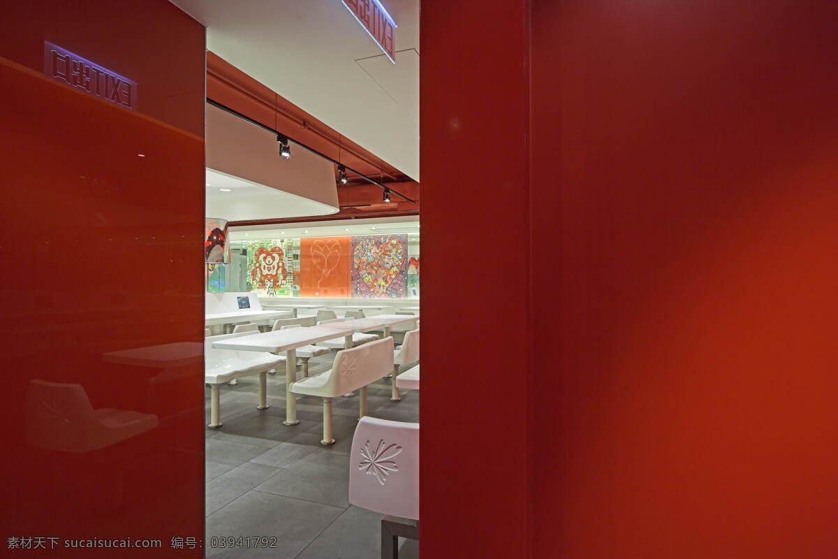 餐厅效果图b 室内设计 现代简约 效果图 餐厅 餐桌 红色