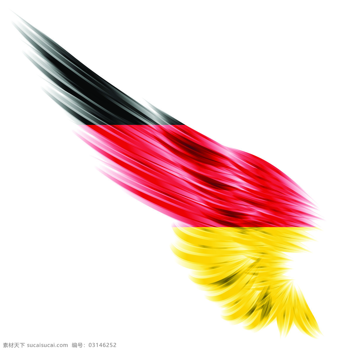 德国国旗 国旗 翅膀素材 德国 军队元素 国旗翅膀 其他图标 标志图标