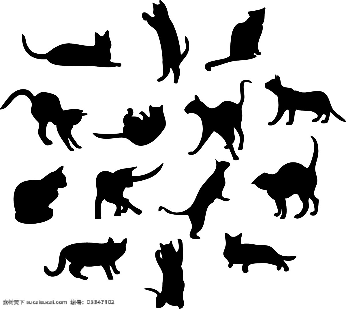 黑貓剪影矢量 黑貓 動物 剪影 家貓 寵物 生物世界 野生动物