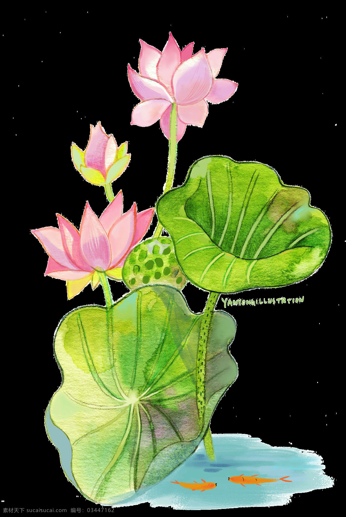 中国 风 荷叶 荷花 绘画 中国风 传统 水墨画 创意设计 植物 花朵 荷叶荷叶 水彩 新中式设计 国画 绿叶 夏日 文化艺术 绘画书法
