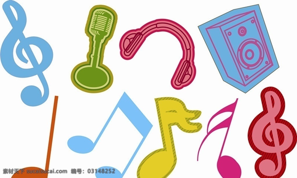 卡通音符 音符 卡通大图 舞蹈音乐 文化艺术 矢量