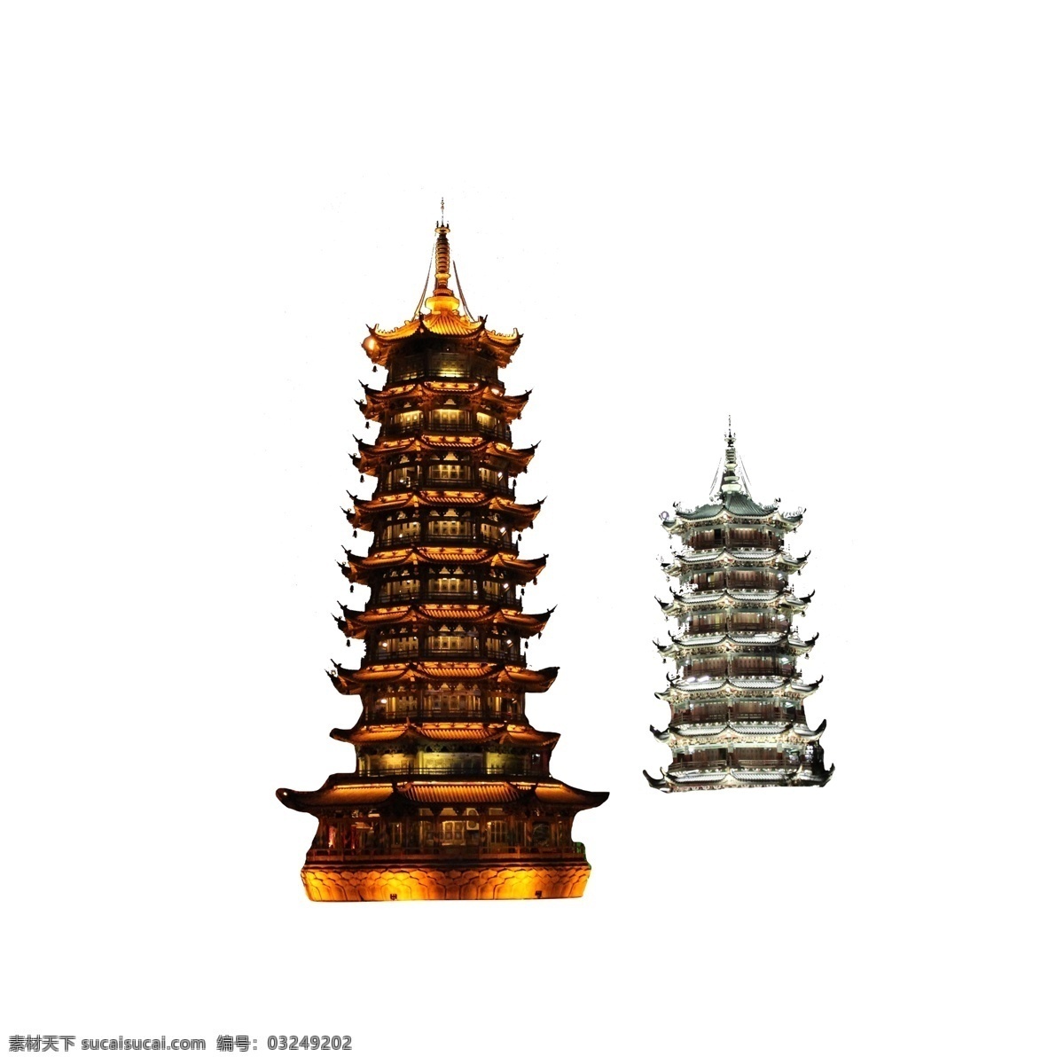 灰色 创意 建筑 塔 元素 纹理 光泽 装饰 闪光 圆润 古典建筑 夜景 灯光