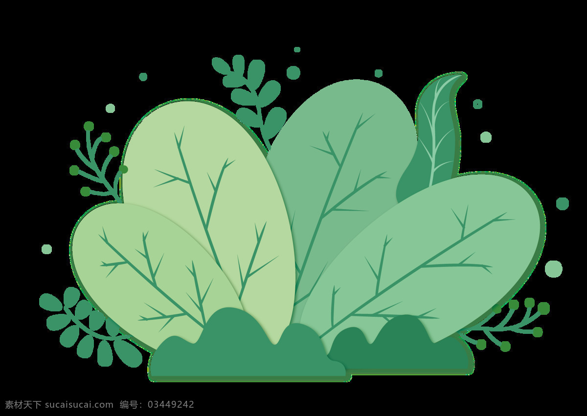 植物 绿色 插画 背景 海报 png格式