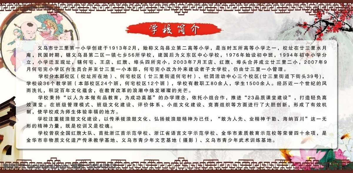 橱窗 古画背景 背景 拨浪鼓 古房子 古画 图章 简介 花边框 古边框 古框效果 木框 荷花 梅花 青山 橱窗背景设计 展板模板