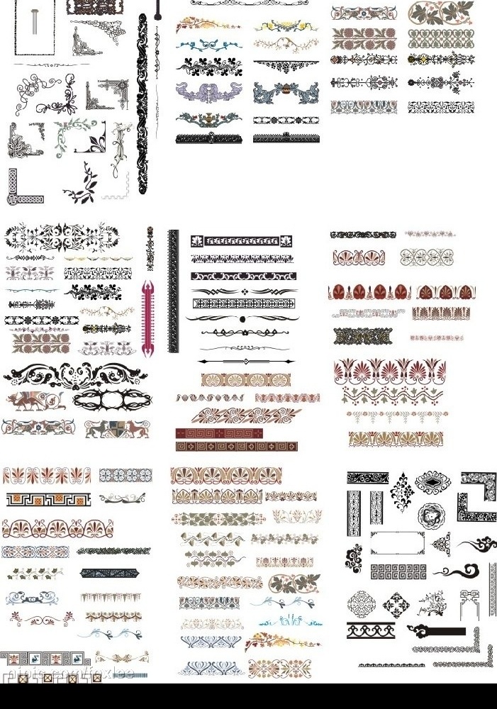 花纹 花边 边框 矢量图 合集 整理 矢量 底纹边框 花纹花边 矢量图库