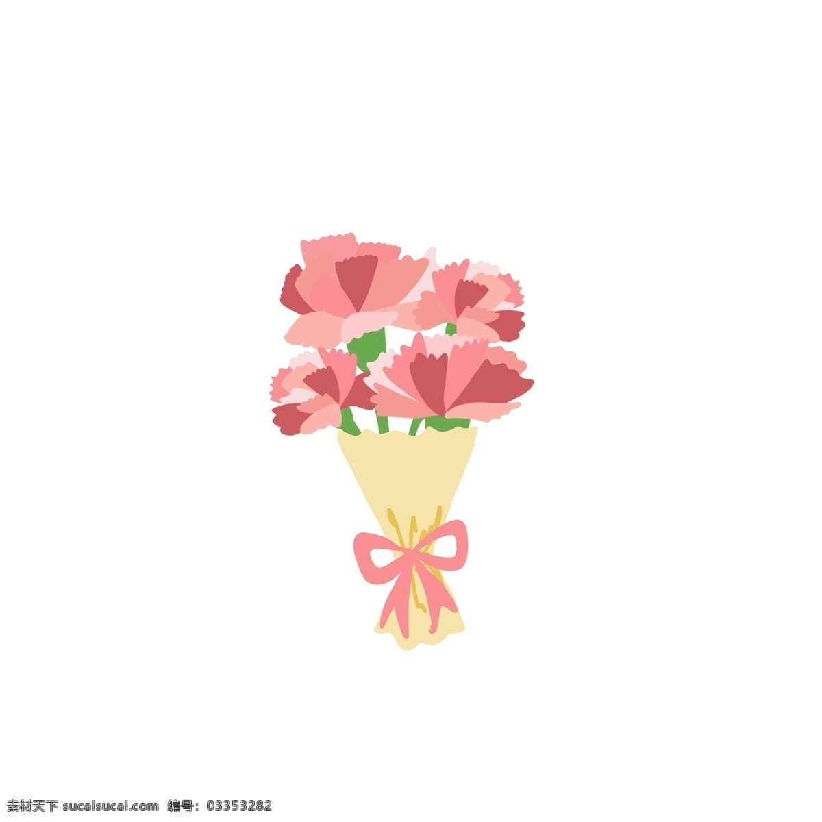 母亲节 康乃馨 花束 粉色 免 扣 花