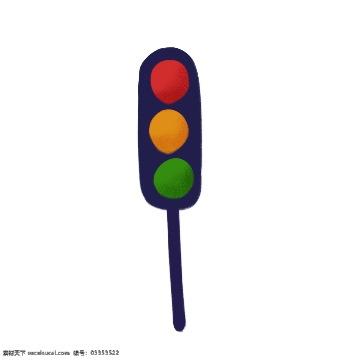 手绘 交通灯 红绿灯 卡通 简约 插画 交通元素 指示灯