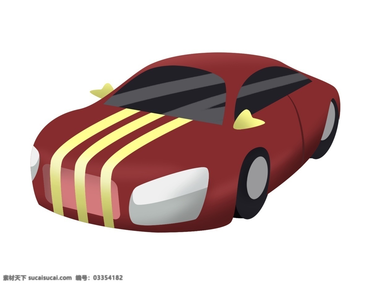 深 红色 小汽车 插画 红色的汽车 卡通插画 汽车插画 进口汽车 国产汽车 高端汽车 法拉利汽车