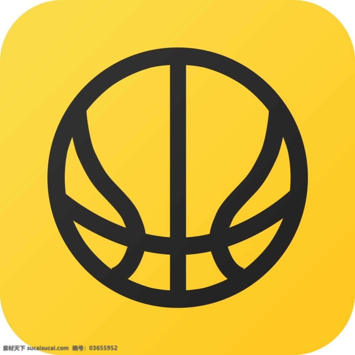 篮球logo 篮球 app 图标 黄黑 矢量 移动界面设计 图标设计
