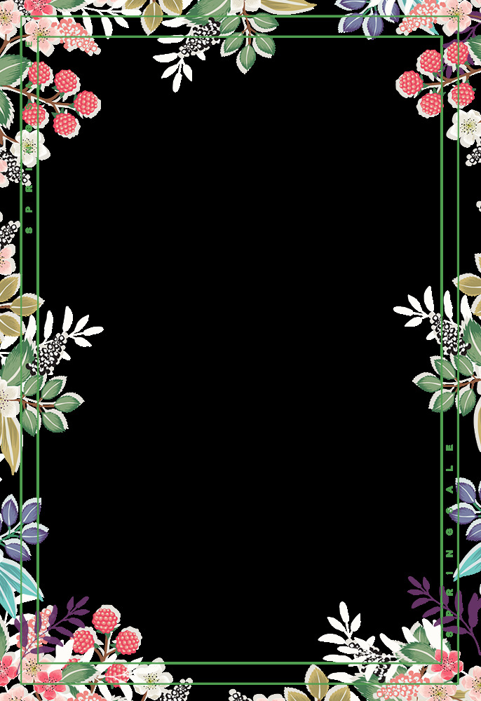 花框 花 碎花 方形 背景 免抠