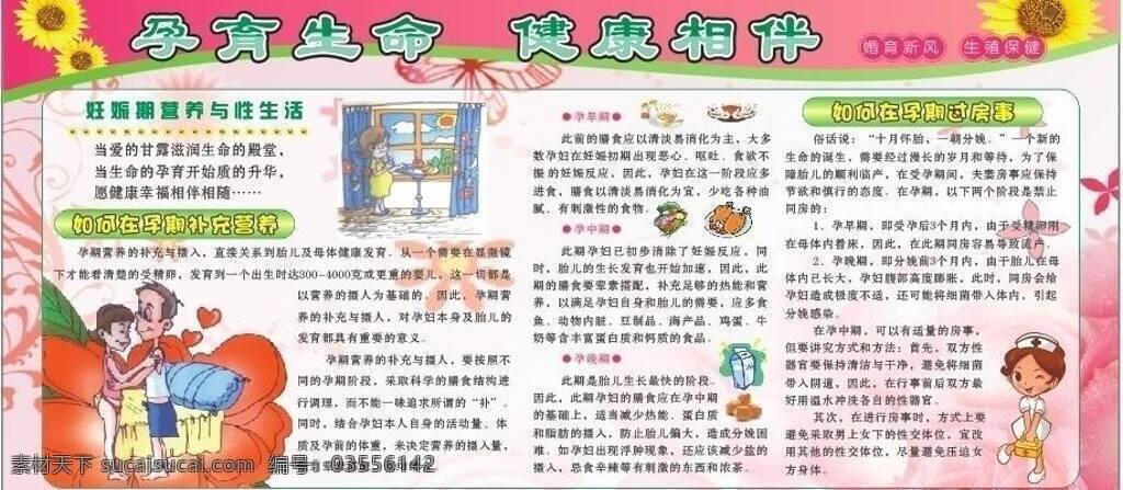 孕育 生命 粉红色展板 计划生育宣传 计生宣传 宣传窗 宣传栏 展板模板 孕育生命 健康相伴 孕期 婚育新风 矢量 其他展板设计