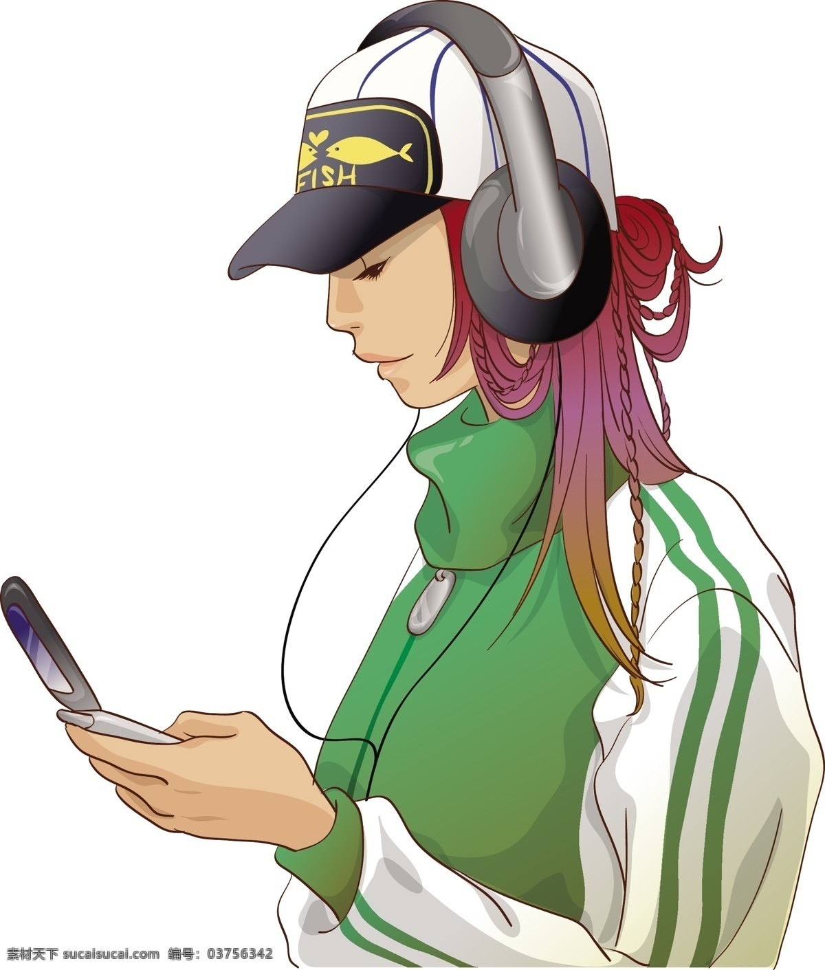 女孩 电话 手机 人向量 白色