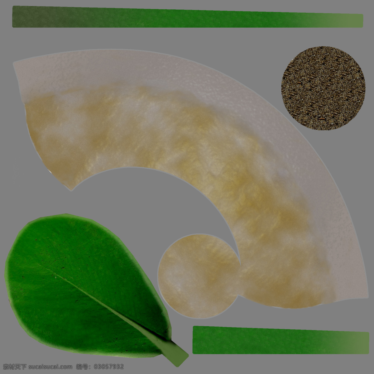 半圆形 叶子 绿色 盆栽 模型 植物 室内 3d模型