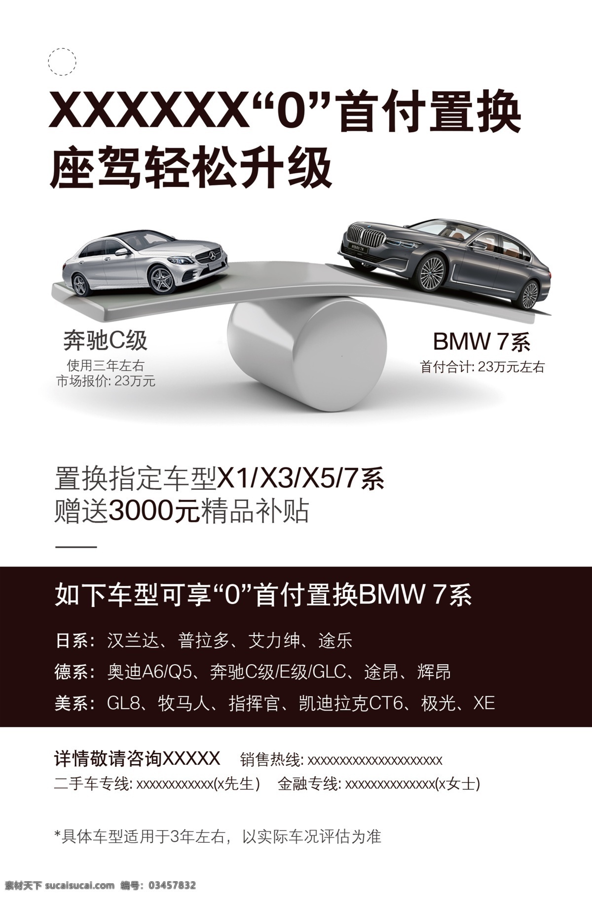 宝马 系 置换 卡片 bmw 展架 销售 7系 售后 服务 宣传 长图 海报 原厂 保养 保修 抢购 钜惠 优惠 分层