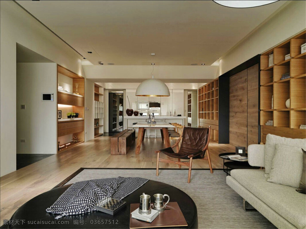现代 雅致 清新 客厅 黑色 亮 圆 茶几 室内装修 图 客厅装修 木地板 木制展示架 浅色沙发