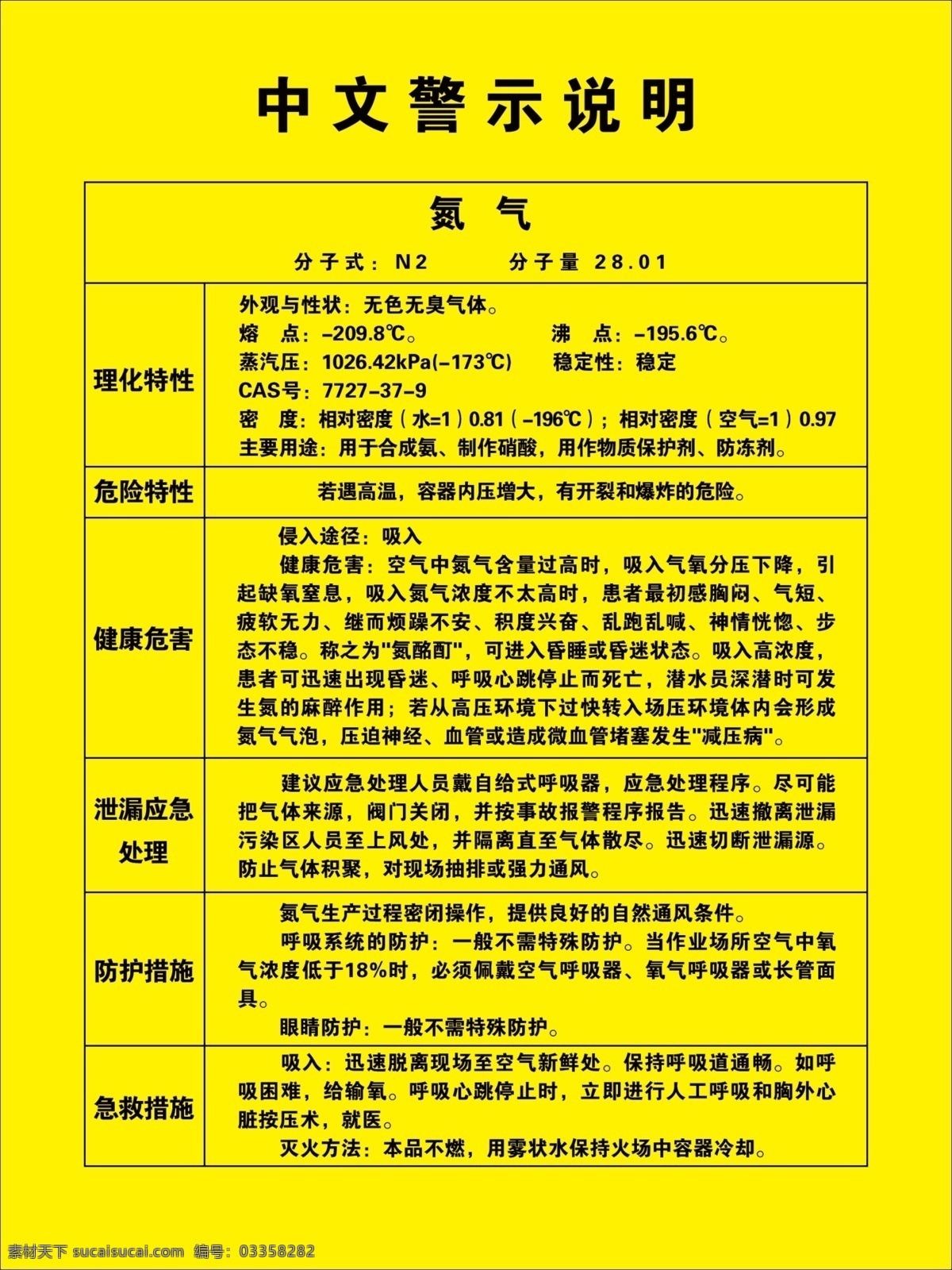 氮气中文警示说明素材图片下载-素材编号03358282-素材天下图库
