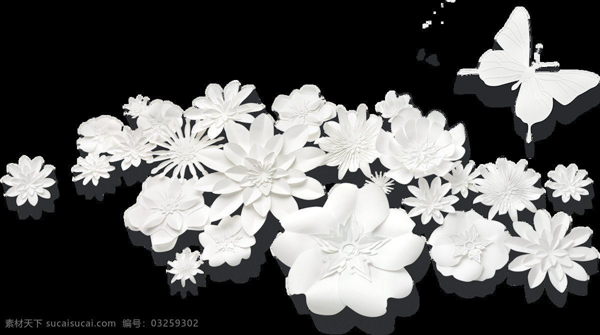 白色 花丛 透明 免扣 抠图专用 装饰 设计素材 淘宝素材 海报设计装饰 装饰图案