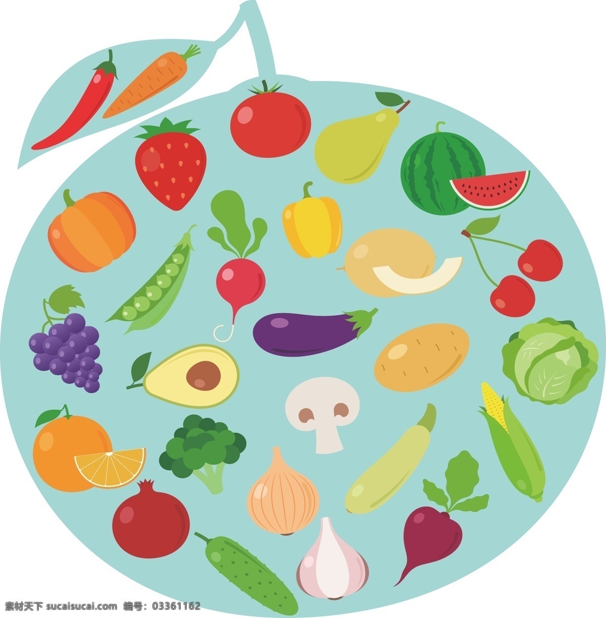 水果蔬菜素材 水果素材 蔬菜素材 绿色水果 绿色蔬菜 水果蔬菜 标志图标 公共标识标志