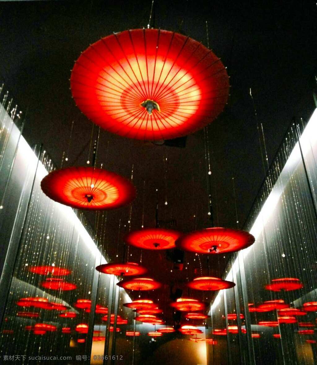 红伞灯 红色 红色雨伞 灯 场景 装饰 旅游摄影
