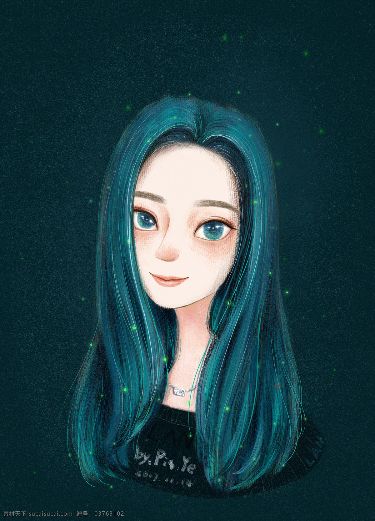 手绘插画 人像 手绘 插画 女孩 可爱 动漫动画