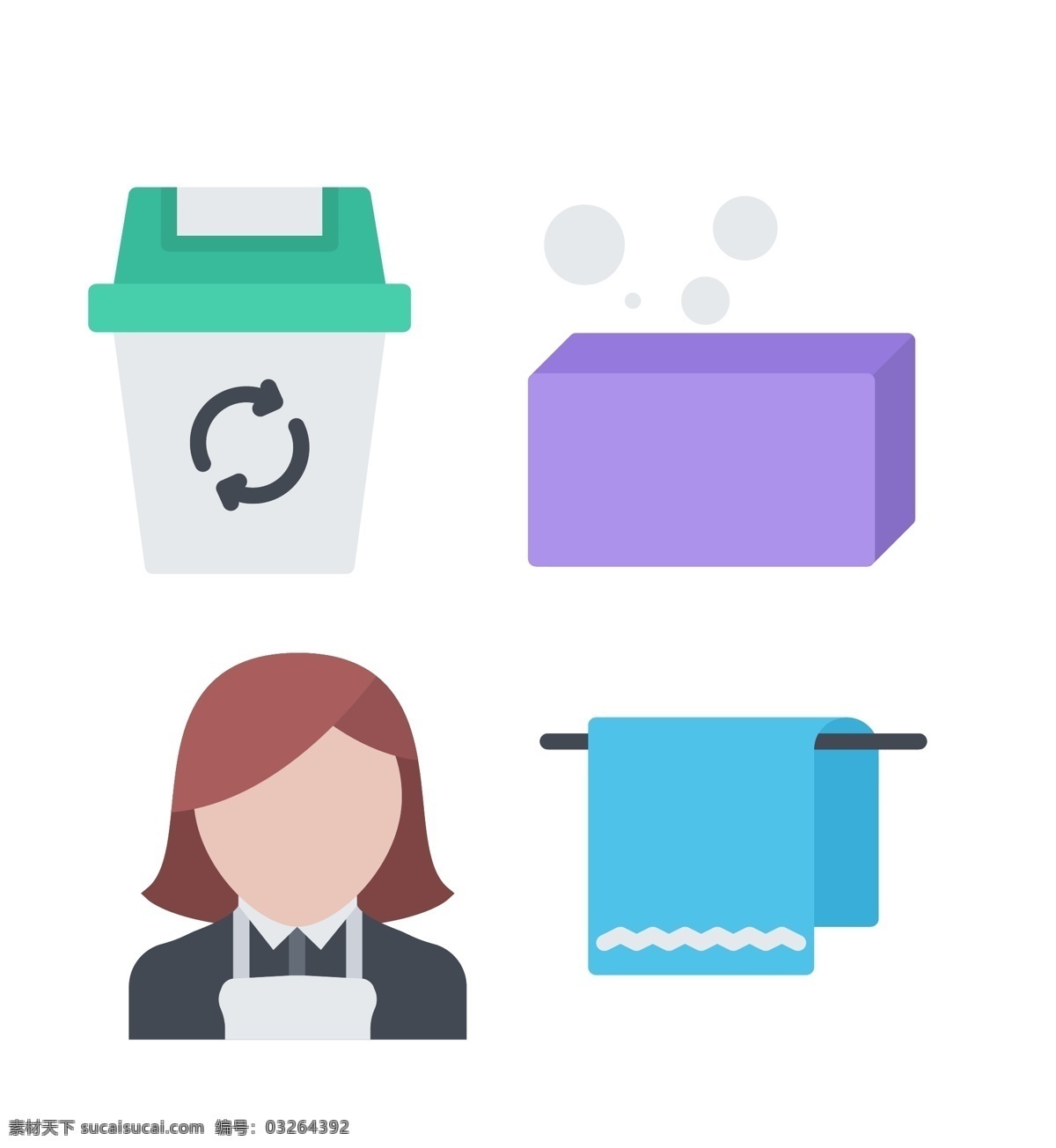 职业 icon 图标 职业icon 表情图标 创意图标 垃圾桶 服务员 毛巾 图标下载 网页图标 图标设计