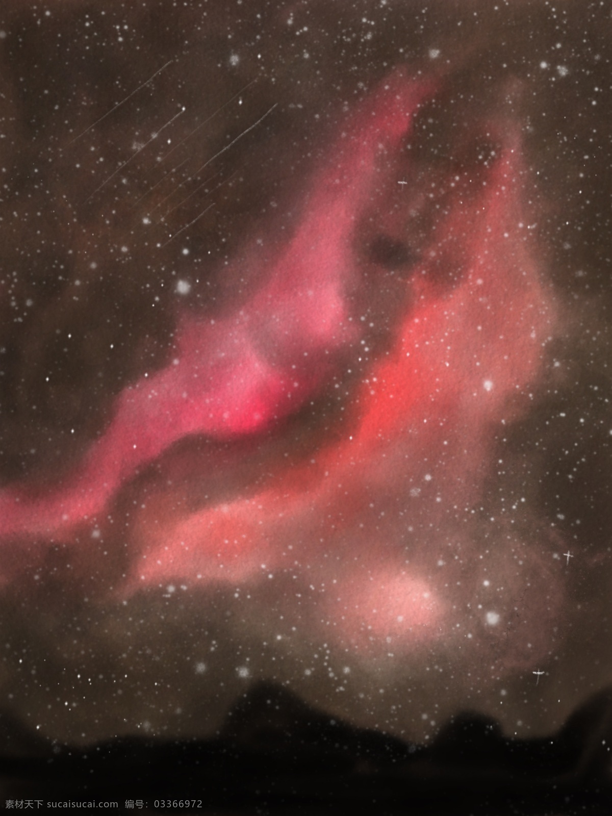 原创 手绘 创意 唯美 星空 背景 图 招贴 海报背景 星云 水彩 广告背景
