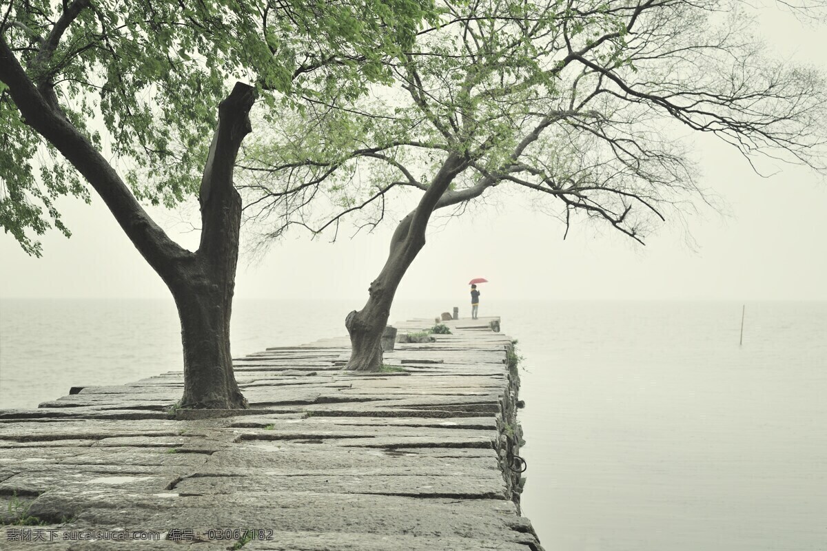 码头 雨 人伞水 古代 苏州图片 苏州 杂项 文化艺术