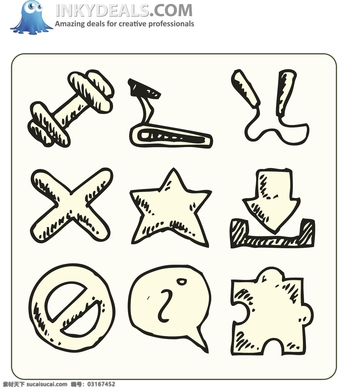 涂鸦 图标 元素 模板 图 插图 资源 矢量